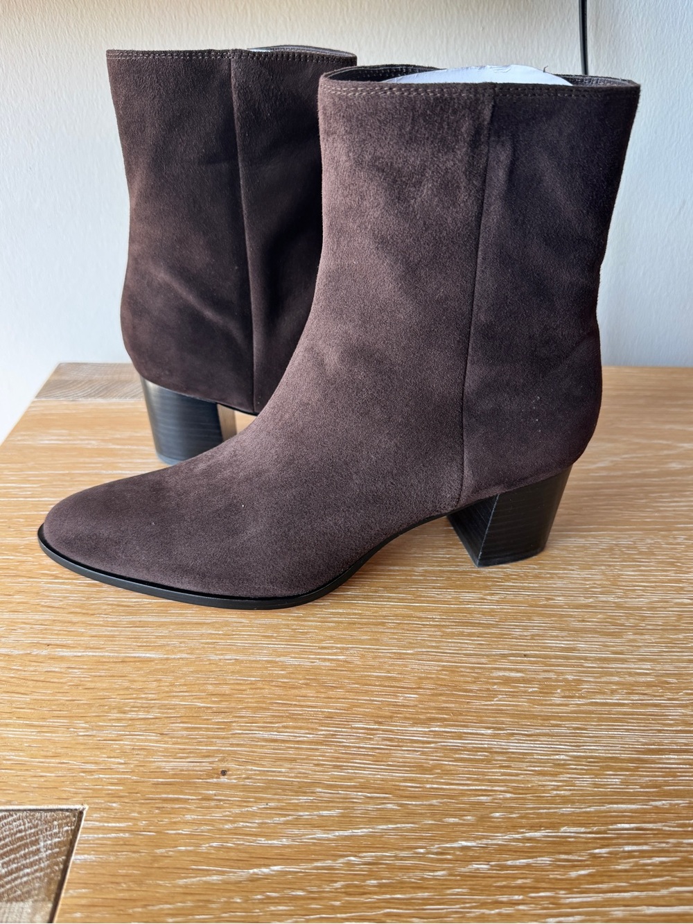 NIB! QUINCE Women’s Italian Leather Heeled Ankle Boot Coffee Bean Suede Size 10 - Picture 8 of 15